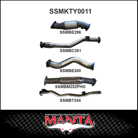 MANTA 3" STAINLESS STEEL TURBO BACK EXHAUST SYSTEM FITS TOYOTA LANDCRUISER VDJ79R 4.5L V8 DUAL CAB 2012-2016 - CAT/HOTDOG (SSMKTY0011)