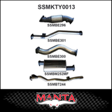 MANTA 3" STAINLESS STEEL TURBO BACK EXHAUST SYSTEM FITS TOYOTA LANDCRUISER VDJ79R 4.5L V8 DUAL CAB 2012-2016 - CAT/HOTDOG (SSMKTY0011)