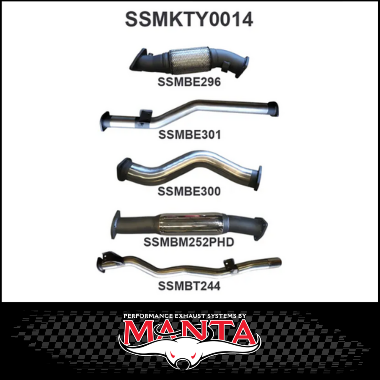MANTA 3" STAINLESS STEEL TURBO BACK EXHAUST SYSTEM FITS TOYOTA LANDCRUISER VDJ79R 4.5L V8 DUAL CAB 2012-2016 - CAT/HOTDOG (SSMKTY0011)