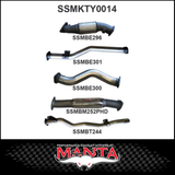 MANTA 3" STAINLESS STEEL TURBO BACK EXHAUST SYSTEM FITS TOYOTA LANDCRUISER VDJ79R 4.5L V8 DUAL CAB 2012-2016 - CAT/HOTDOG (SSMKTY0011)