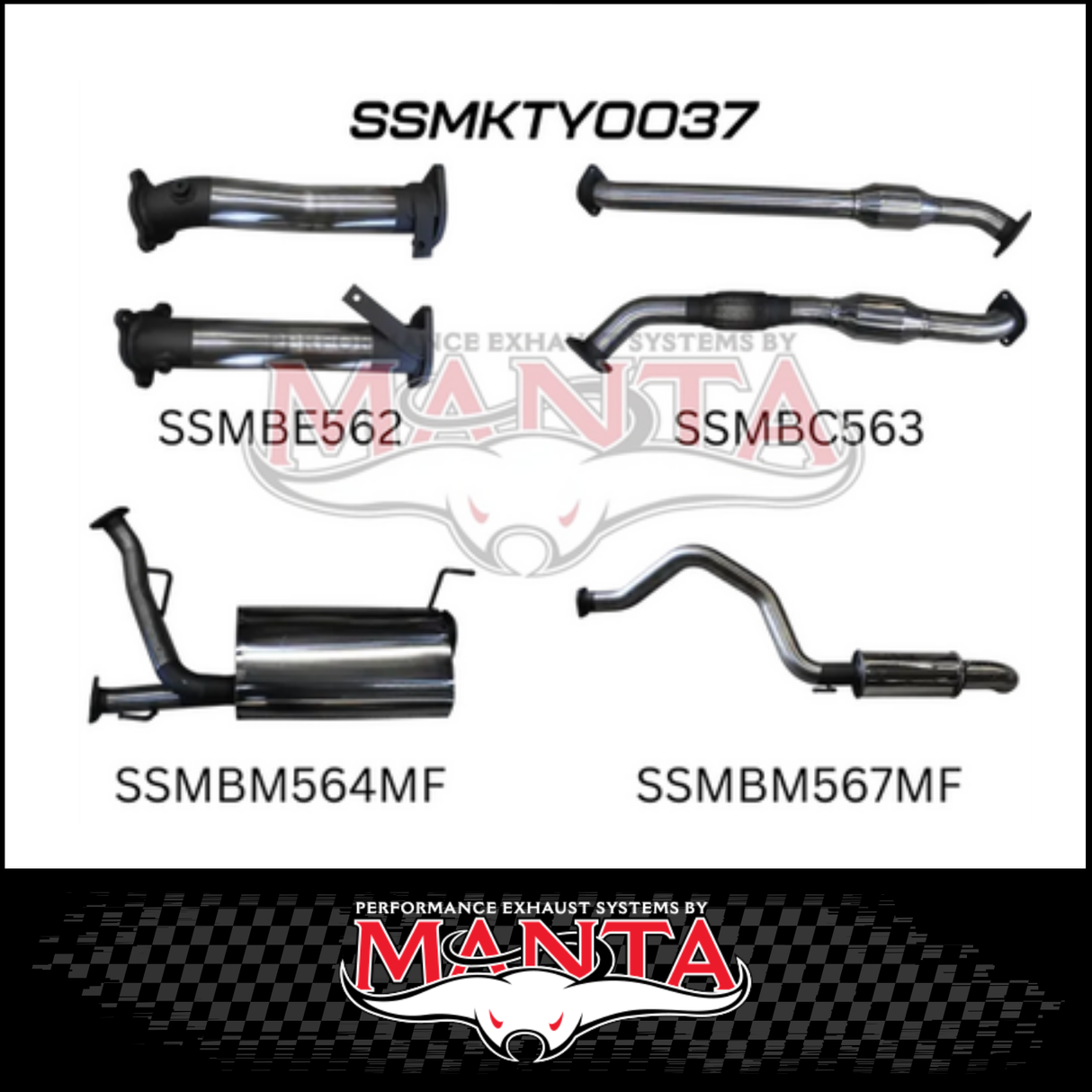 MANTA 2.5" TWIN INTO 3" TURBO BACK EXHAUST SYSTEM FITS TOYOTA LANDCRUISER VDJ200R 2007-2015 - CATS/NO MUFFLERS (MKTY0041)