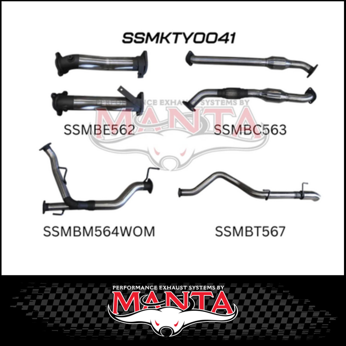 MANTA 2.5" TWIN INTO 3" TURBO BACK EXHAUST SYSTEM FITS TOYOTA LANDCRUISER VDJ200R 2007-2015 - CATS/NO MUFFLERS (MKTY0041)