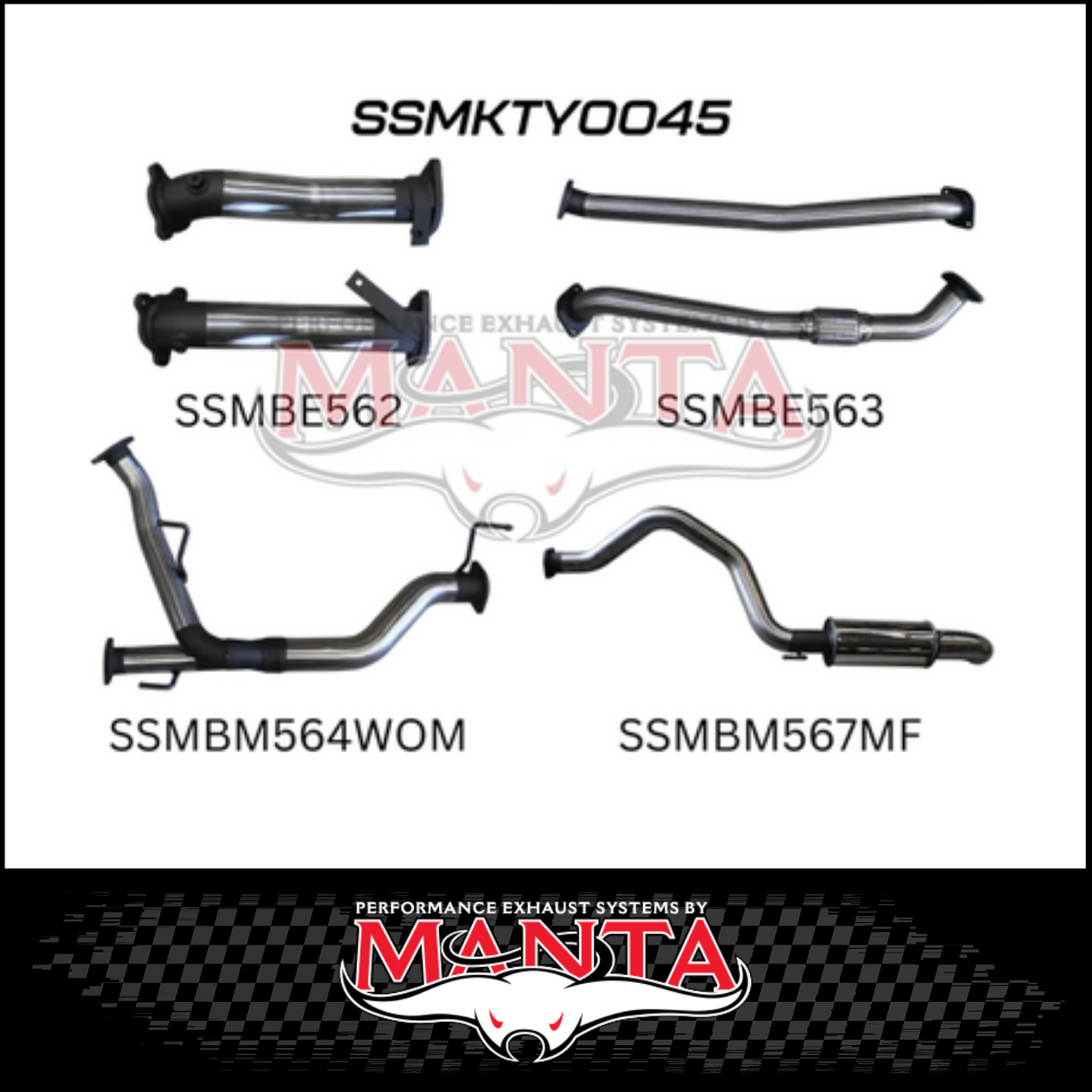 MANTA 2.5" TWIN INTO 3" TURBO BACK EXHAUST SYSTEM FITS TOYOTA LANDCRUISER VDJ200R 2007-2015 - CATS/NO MUFFLERS (MKTY0041)