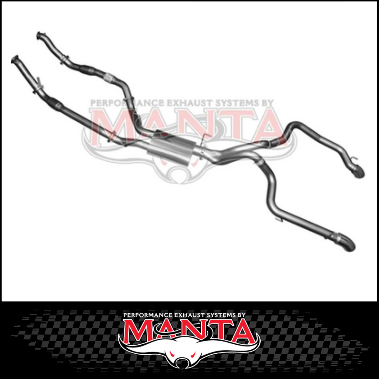 MANTA 3" TWIN TURBO BACK EXHAUST SYSTEM (L & R EXIT) FITS TOYOTA LANDCRUISER VDJ200R 2007-2015 - CATS/NO MUFFLER (MKTY0050)