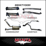 MANTA 3" TWIN TURBO BACK EXHAUST SYSTEM (L & R EXIT) FITS TOYOTA LANDCRUISER VDJ200R 2007-2015 - CATS/NO MUFFLER (MKTY0050)