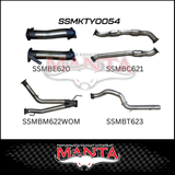 MANTA 3" TWIN INTO SINGLE 4" STAINLESS STEEL TURBO BACK EXHAUST SYSTEM FITS TOYOTA LANDCRUISER VDJ200R 2007-2015 - NO CATS/1 MUFFLER (SSMKTY0055)
