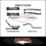 MANTA 3" TWIN INTO SINGLE 4" STAINLESS STEEL TURBO BACK EXHAUST SYSTEM FITS TOYOTA LANDCRUISER VDJ200R 2007-2015 - NO CATS/1 MUFFLER (SSMKTY0055)