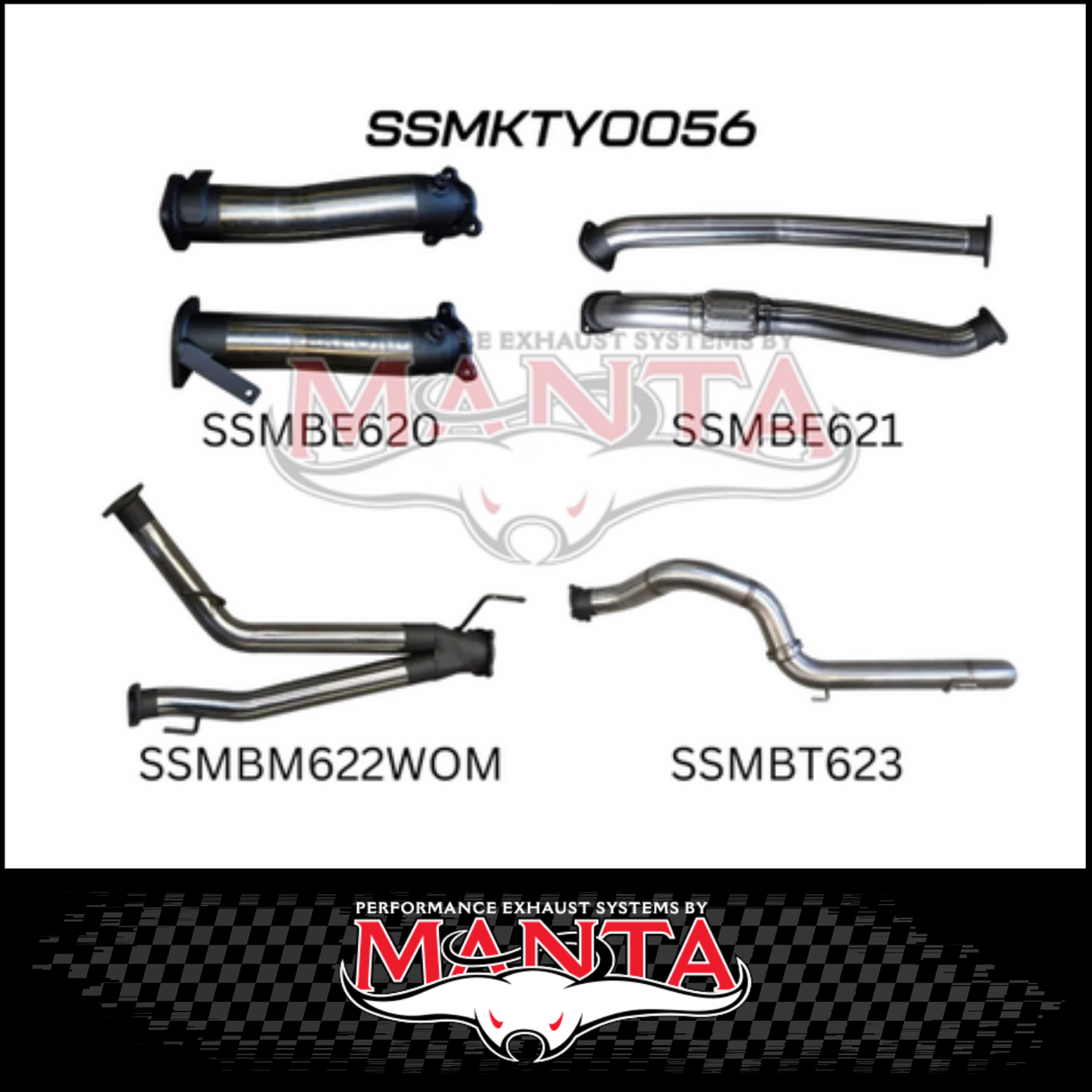 MANTA 3" TWIN INTO SINGLE 4" STAINLESS STEEL TURBO BACK EXHAUST SYSTEM FITS TOYOTA LANDCRUISER VDJ200R 2007-2015 - NO CATS/1 MUFFLER (SSMKTY0055)