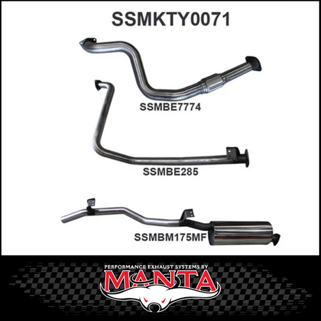 MANTA MANIFOLD BACK 2.5"  EXHAUST SYSTEM FITS TOYOTA LANDCRUISER HZJ79R 4.2L 1HZ 1999-2007 (SSMKTY0071)