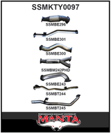 MANTA 3" TWIN TURBO BACK EXHAUST SYSTEM FITS TOYOTA LANDCRUISER VDJ79R 4.5L V8 DUAL CAB 2012-2016 - CAT/NO MUFFLER (SSMKTY0120)