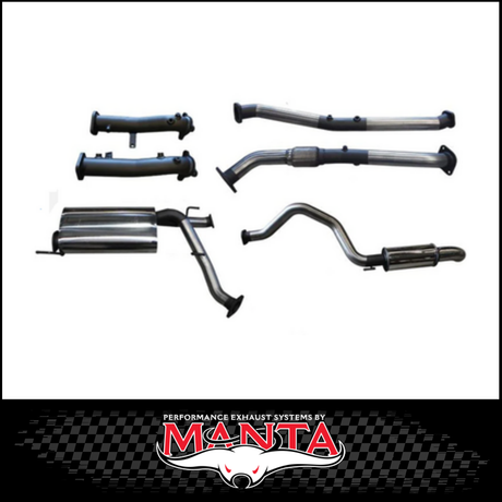 MANTA 2.5" TWIN INTO 3" STAINLESS STEEL TURBO BACK EXHAUST SYSTEM FITS TOYOTA LANDCRUISER VDJ200R 4.5L V8 2015-2021 - NO CATS/2 MUFFLERS (SSMKTY0104)