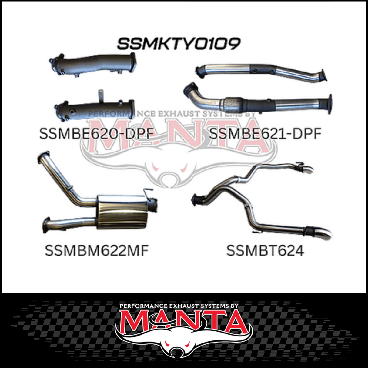 MANTA 3" TWIN TURBO BACK EXHAUST SYSTEM (L & R EXIT) FITS TOYOTA LANDCRUISER VDJ200R 4.5L V8 2015-2021