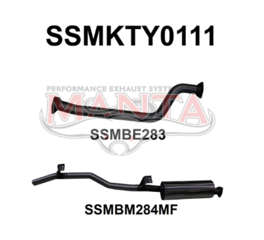 MANTA 2.5" ENGINE PIPE BACK EXHAUST SYSTEM FITS TOYOTA LANDCRUISER HJ75R 4.0L 2H 1984-1990