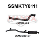MANTA 2.5" ENGINE PIPE BACK EXHAUST SYSTEM FITS TOYOTA LANDCRUISER HJ75R 4.0L 2H 1984-1990