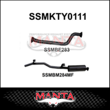 MANTA 2.5" ENGINE PIPE BACK EXHAUST SYSTEM FITS TOYOTA LANDCRUISER HJ75R 4.0L 2H 1984-1990