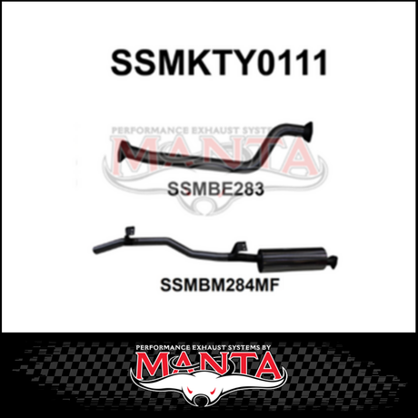 MANTA 2.5" ENGINE PIPE BACK EXHAUST SYSTEM FITS TOYOTA LANDCRUISER HJ75R 4.0L 2H 1984-1990