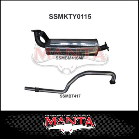 MANTA 2.5" STAINLESS STEEL ENGINE PIPE BACK EXHAUST SYSTEM FITS TOYOTA LANDCRUISER FZJ105R 4.5L 1FZ 1998-2002 (SSMKTY0114)