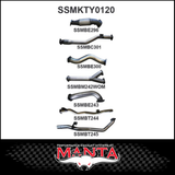 MANTA 3" TWIN TURBO BACK EXHAUST SYSTEM FITS TOYOTA LANDCRUISER VDJ79R 4.5L V8 DUAL CAB 2012-2016 - CAT/NO MUFFLER (SSMKTY0120)