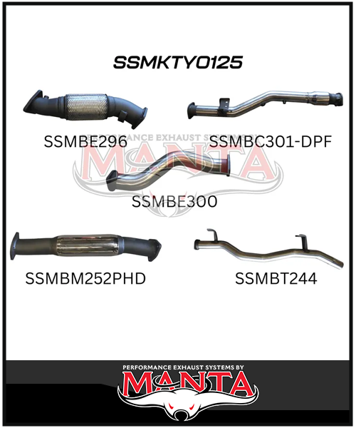 MANTA 3" TURBO BACK EXHAUST SYSTEM (DPF DELETE) FITS TOYOTA LANDCRUISER VDJ79R 4.5L V8 2016-2025