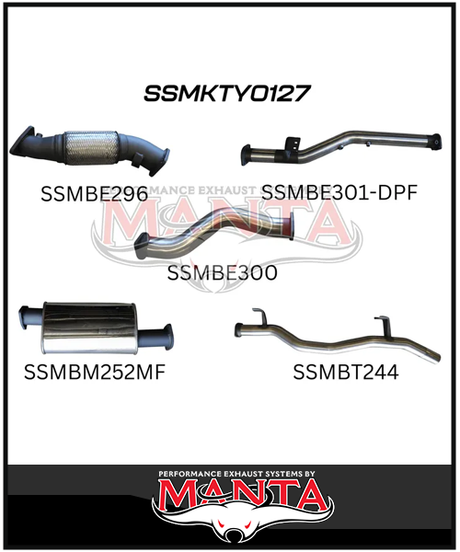 MANTA 3" TURBO BACK EXHAUST SYSTEM (DPF DELETE) FITS TOYOTA LANDCRUISER VDJ79R 4.5L V8 2016-2025