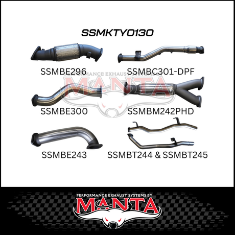 MANTA TWIN 3" TURBO BACK EXHAUST SYSTEM (DPF DELETE) FITS TOYOTA LANDCRUISER VDJ79R 4.5L V8 2016-2025