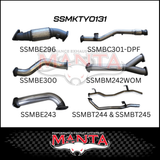 MANTA TWIN 3" TURBO BACK EXHAUST SYSTEM (DPF DELETE) FITS TOYOTA LANDCRUISER VDJ79R 4.5L V8 2016-2025
