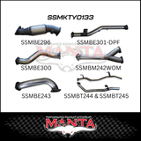 MANTA TWIN 3" TURBO BACK EXHAUST SYSTEM (DPF DELETE) FITS TOYOTA LANDCRUISER VDJ79R 4.5L V8 2016-2025