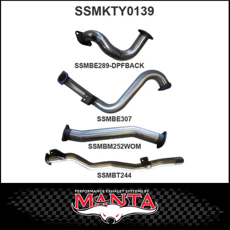 MANTA 3" DPF BACK EXHAUST SYSTEM FITS TOYOTA LANDCRUISER VDJ78R 4.5L V8 TROOP CARRIER 2016-2025
