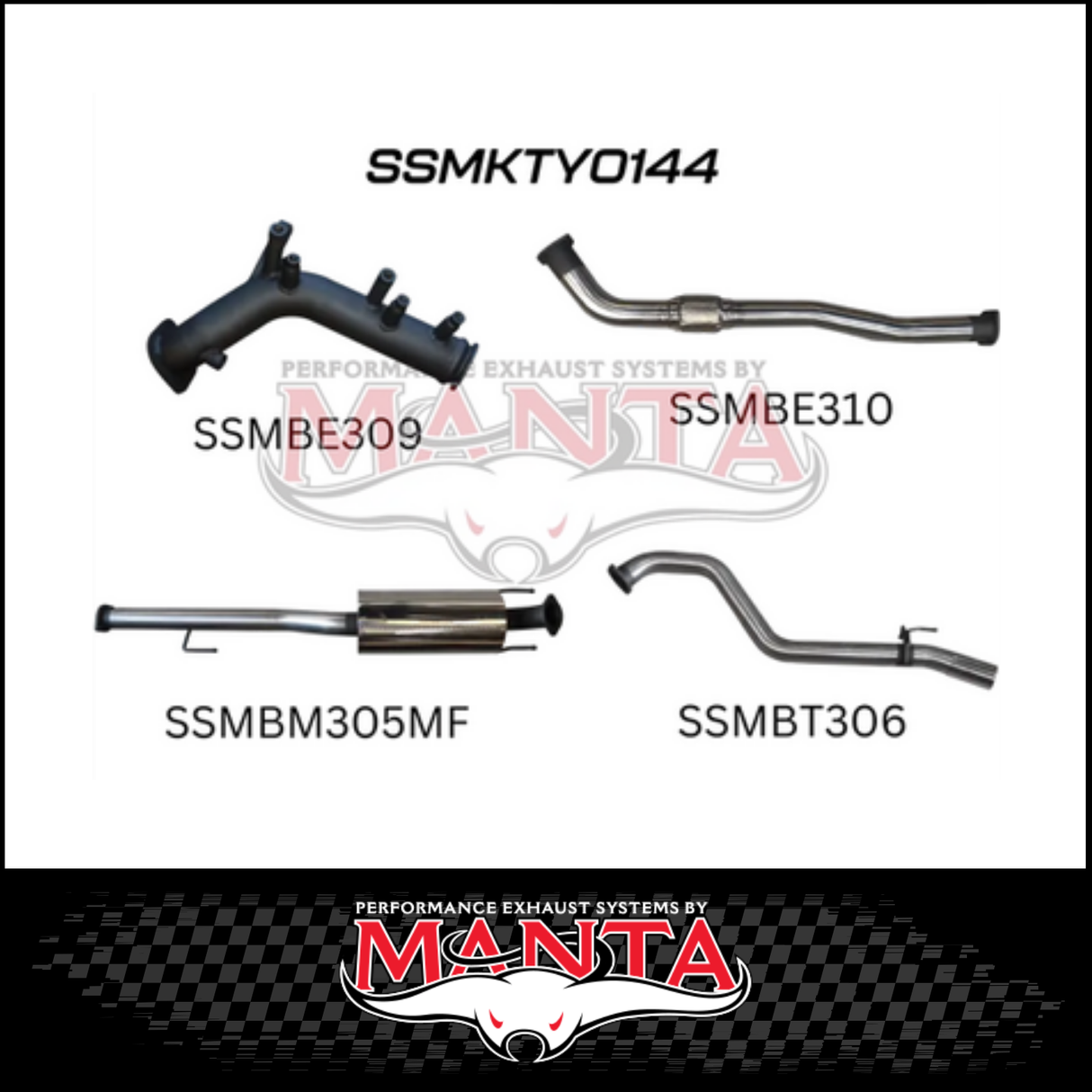 MANTA 3" TURBO BACK EXHAUST SYSTEM FITS TOYOTA HILUX GUN126R 2.8L N80 2015-ON