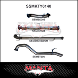 MANTA 3" STAINLESS STEEL TURBO BACK EXHAUST SYSTEM FITS TOYOTA HILUX KUN26R N70 3.0L 4CYL 2005-2015 - NO CAT/MUFFLER (SSMKTY0003)
