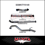 MANTA 3" STAINLESS STEEL TURBO BACK EXHAUST SYSTEM FITS TOYOTA HILUX KUN26R N70 3.0L 4CYL 2005-2015 - NO CAT/MUFFLER (SSMKTY0003)