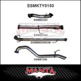 MANTA 3" STAINLESS STEEL TURBO BACK EXHAUST SYSTEM FITS TOYOTA HILUX KUN26R N70 3.0L 4CYL 2005-2015 - NO CAT/MUFFLER (SSMKTY0003)