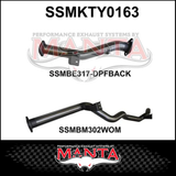MANTA 3" STAINLESS STEEL DPF BACK EXHAUST SYSTEM FITS TOYOTA LANDCRUISER VDJ76R 4.5L V8 WAGON 2016-2025 - HOTDOG (SSMKTY0163HD)
