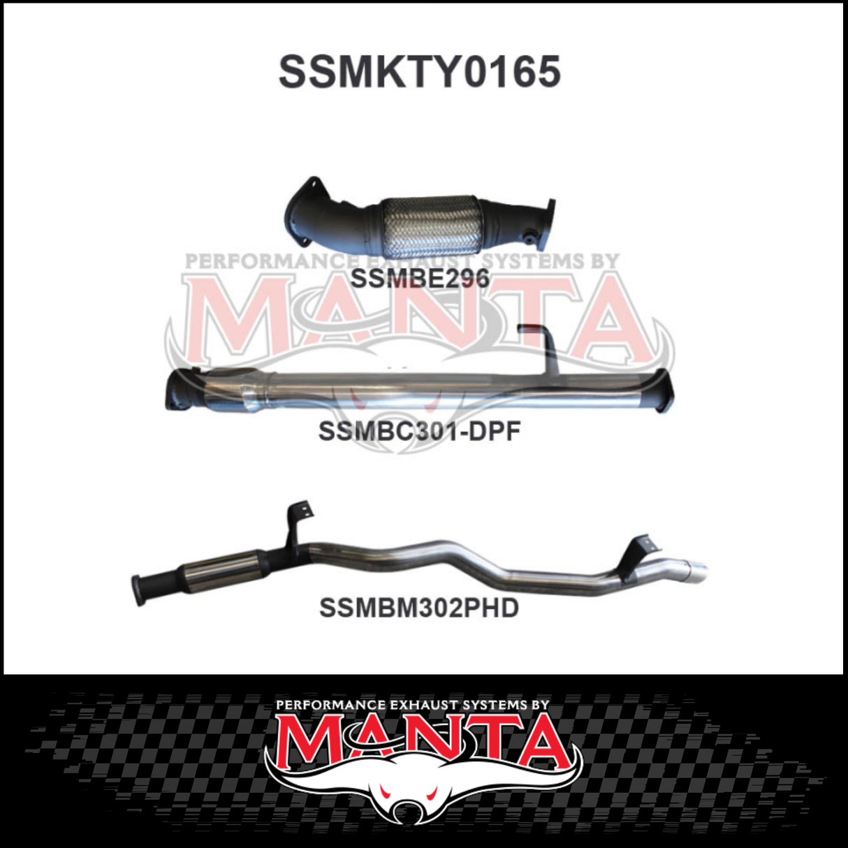 MANTA 3" STAINLESS STEEL TURBO BACK EXHAUST SYSTEM FITS TOYOTA LANDCRUISER VDJ76R 4.5L V8 WAGON 2016-2025 - CAT/PIPE ONLY (SSMKTY0166)