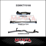 MANTA 3" STAINLESS STEEL TURBO BACK EXHAUST SYSTEM FITS TOYOTA LANDCRUISER VDJ76R 4.5L V8 WAGON 2016-2025 - CAT/PIPE ONLY (SSMKTY0166)