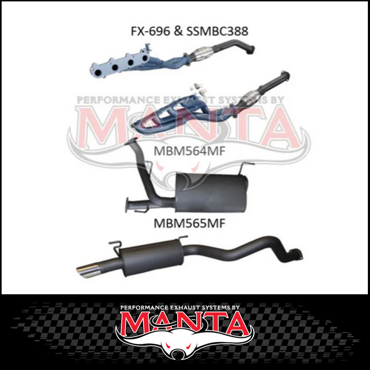 MANTA EXTRACTORS, CATS & STAINLESS STEEL 3" CAT BACK EXHAUST SYSTEM FITS TOYOTA LANDCRUISER UZJ200R 2007-2012 (SSMKTY0179)