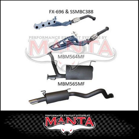 MANTA EXTRACTORS, CATS & STAINLESS STEEL 3" CAT BACK EXHAUST SYSTEM FITS TOYOTA LANDCRUISER UZJ200R 2007-2012 (SSMKTY0179)