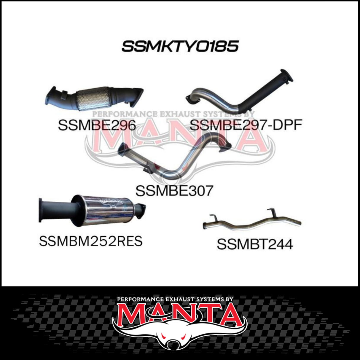 MANTA 3" STAINLESS STEEL TURBO BACK EXHAUST SYSTEM (DPF DELETE) FITS TOYOTA LANDCRUISER VDJ78R TROOP CARRIER 2016-2025 - CAT/