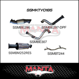 MANTA 3" STAINLESS STEEL TURBO BACK EXHAUST SYSTEM (DPF DELETE) FITS TOYOTA LANDCRUISER VDJ78R TROOP CARRIER 2016-2025 - CAT/