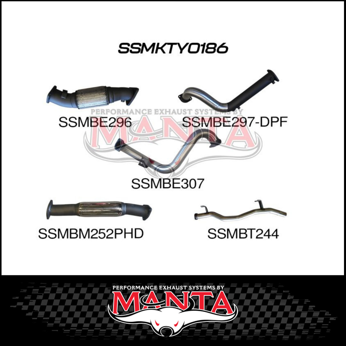 MANTA 3" STAINLESS STEEL TURBO BACK EXHAUST SYSTEM (DPF DELETE) FITS TOYOTA LANDCRUISER VDJ78R TROOP CARRIER 2016-2025 - CAT/