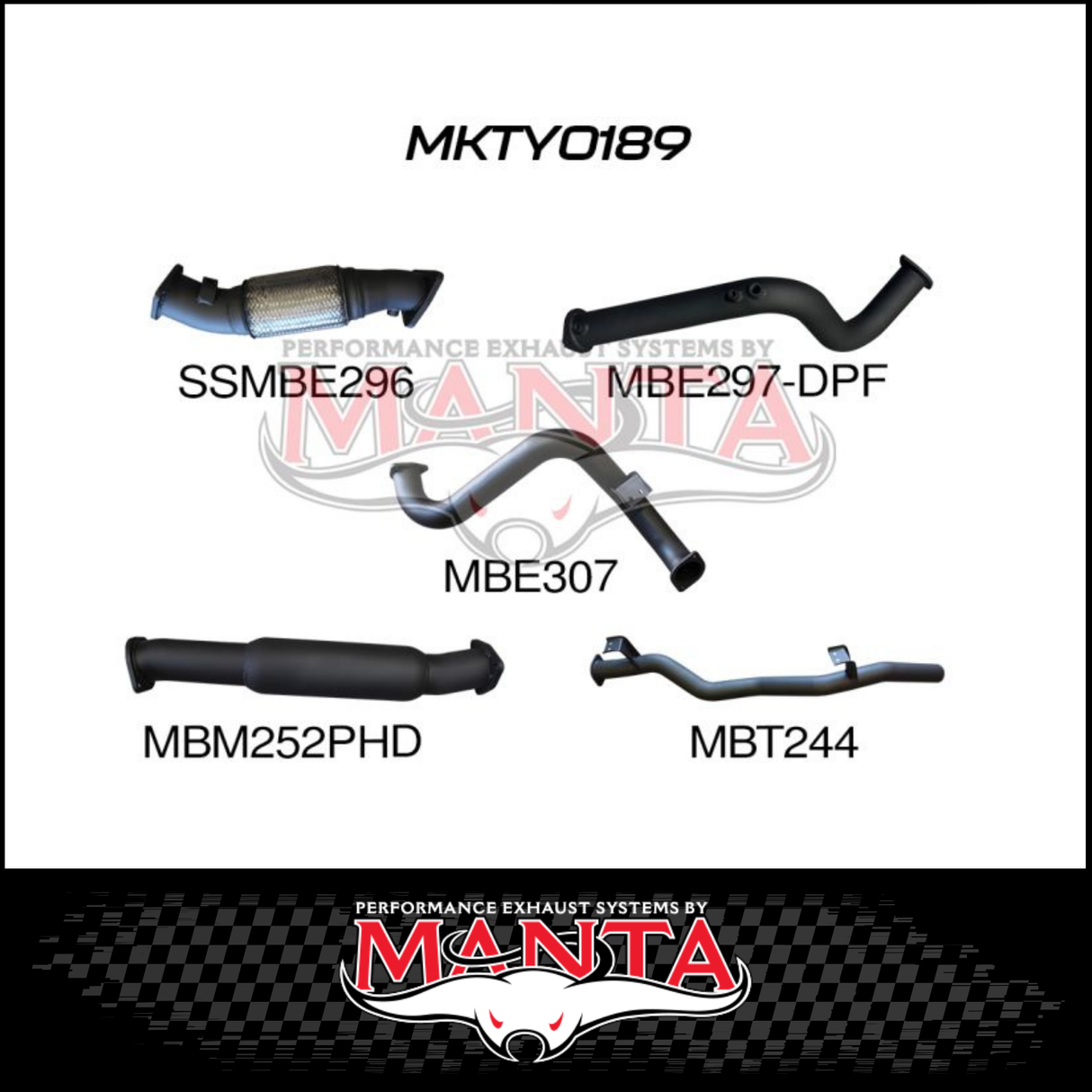 MANTA 3" STAINLESS STEEL TURBO BACK EXHAUST SYSTEM (DPF DELETE) FITS TOYOTA LANDCRUISER VDJ78R TROOP CARRIER 2016-2025 - CAT/