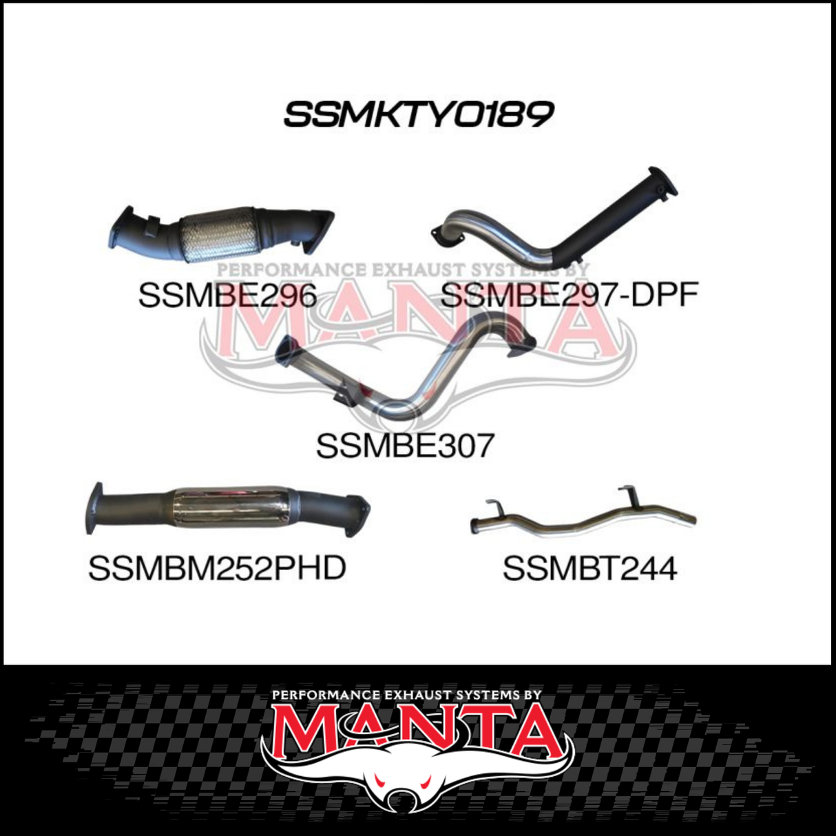 MANTA 3" STAINLESS STEEL TURBO BACK EXHAUST SYSTEM (DPF DELETE) FITS TOYOTA LANDCRUISER VDJ78R TROOP CARRIER 2016-2025 - NO C