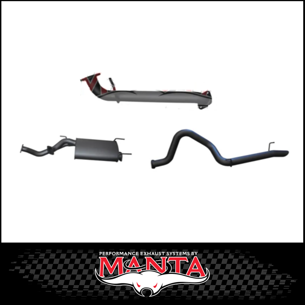 MANTA 3" CAT BACK EXHAUST SYSTEM WITH CENTRE MUFFLER & REAR TAILPIPE FITS TOYOTA LANDCRUISER UZJ100R 1998-2007 (SSMKTY0305)