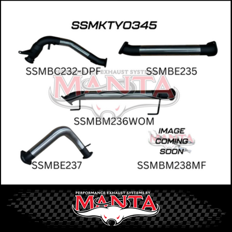 MANTA 3" STAINLESS STEEL TURBO BACK WITH CAT/MUFFLER FITS TOYOTA LANDCRUISER FJA300R 300 SERIES 3.3L V6 2021-ON (SSMKTY0345)