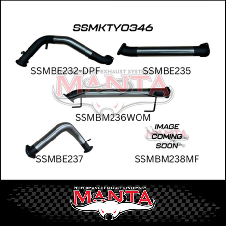 MANTA 3" STAINLESS STEEL TURBO BACK NO CAT/WITH MUFFLER FITS TOYOTA LANDCRUISER FJA300R 300 SERIES 3.3L V6 2021-ON (SSMKTY0346)