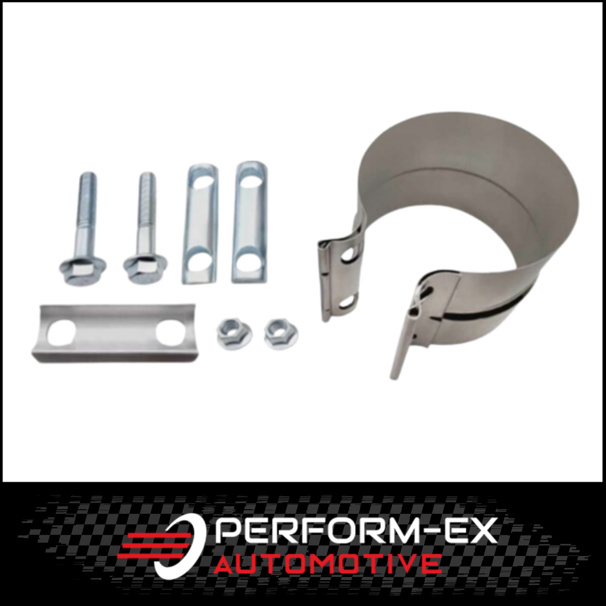 4.5" 114MM STAINLESS STEEL LAP BAND STYLE CLAMP (FLEX TO TUBE)