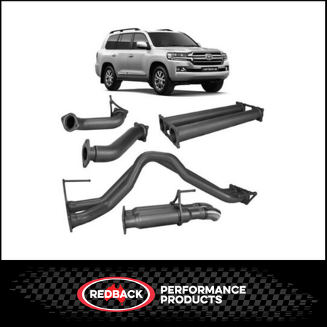 REDBACK 3" TWIN 409 STAINLESS STEEL DPF BACK EXHAUST SYSTEM FITS TOYOTA LANDCRUISER VDJ200R 4.5L V8 2015-2021 - PIPE ONLY