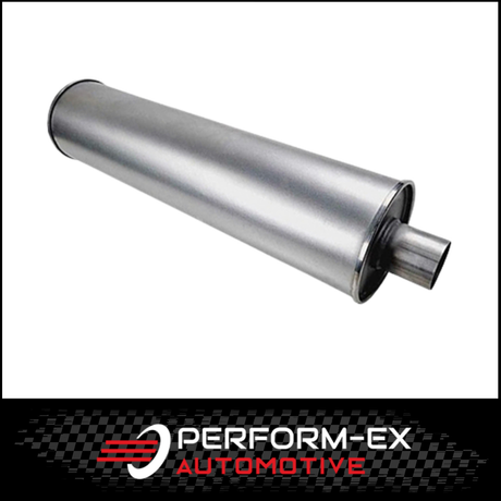 GLASS PACKED STRAIGHT THROUGH TRUCK MUFFLER 6" ROUND X 24" LONG X 2" IN/OUT (TR624200GP)