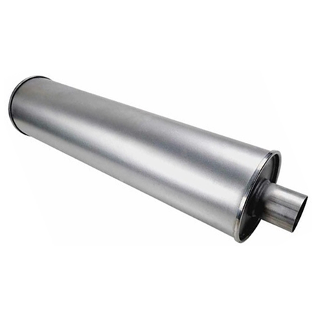 GLASS PACKED STRAIGHT THROUGH TRUCK MUFFLER 6" ROUND X 24" LONG X 2" IN/OUT (TR624200GP)