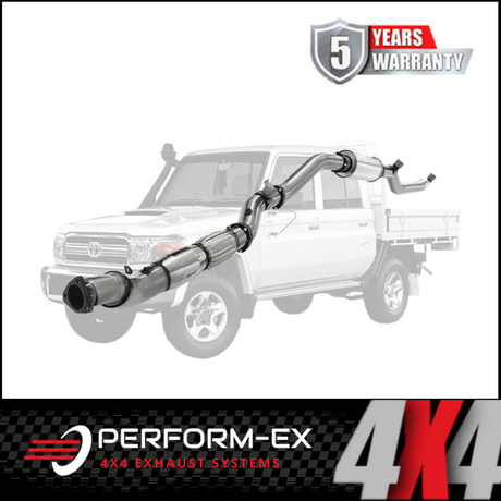 PERFORM-EX 4" STAINLESS STEEL TURBO BACK EXHAUST SYSTEM FITS TOYOTA LANDCRUISER VDJ79R 4.5L V8 2016-2025 - CAT/RESONATOR (TY2